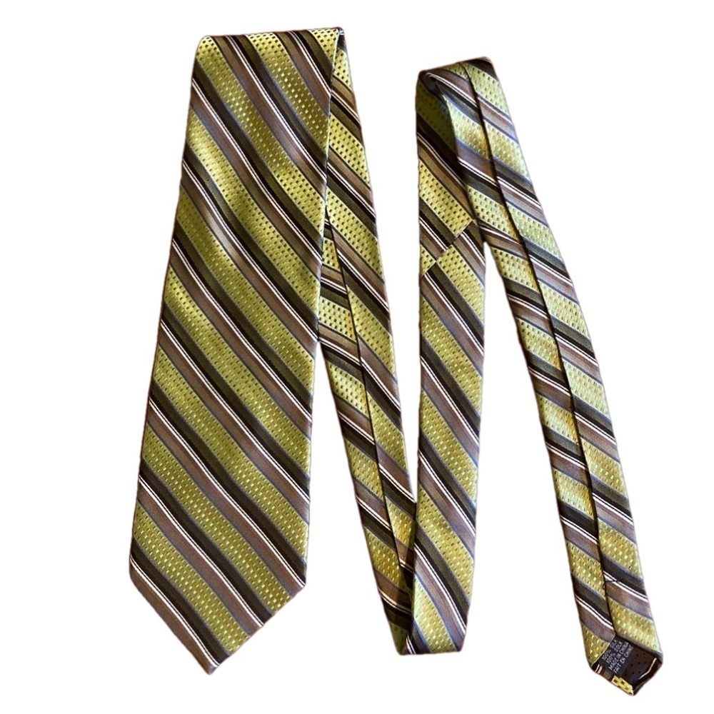 Joseph & Feiss 100% Silk Green Textured Stripe classic Tie 4” x 61” (3/$25)
